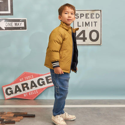 レアテック中綿夾克（袖口條紋羅紋）