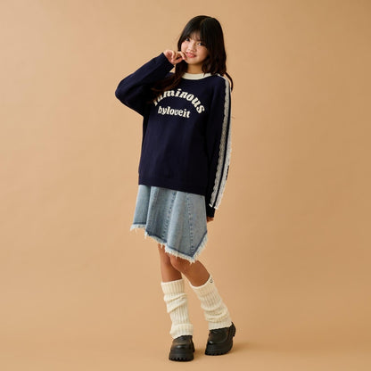 下襬拼接復古半身裙