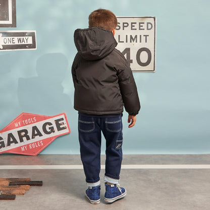 彈力牛仔工裝褲