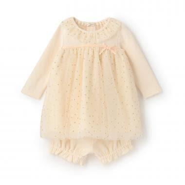 亮片波點嬰兒連體衣