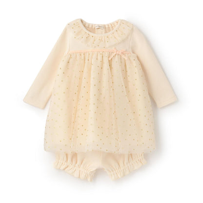 亮片波點嬰兒連體衣