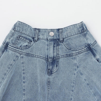 下襬拼接復古半身裙