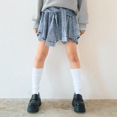 【LTXC】腰帶式牛仔裙褲