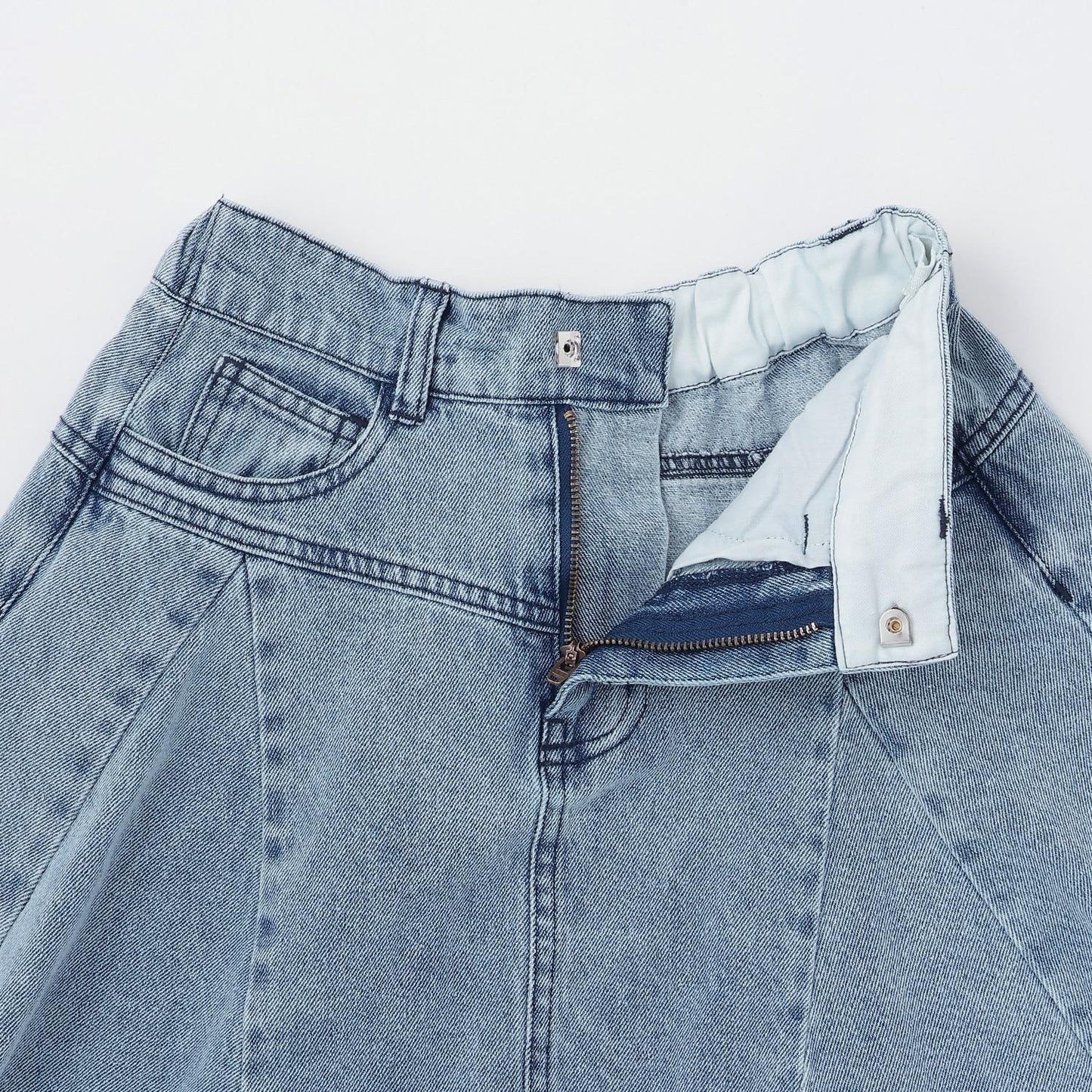 下襬拼接復古半身裙