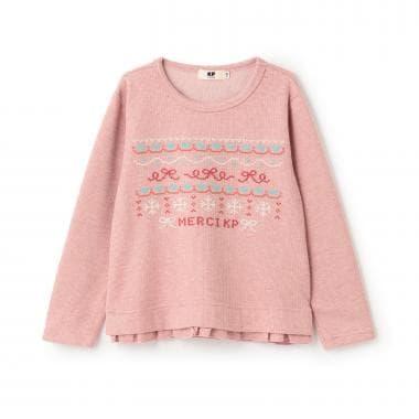 十字刺繡羅紋雙面衛衣