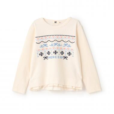 十字刺繡羅紋雙面衛衣