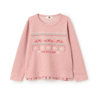 十字刺繡羅紋雙面衛衣