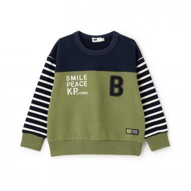 袖部條紋拼色衛衣