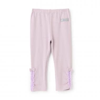 側邊荷葉邊光滑內加絨打底褲