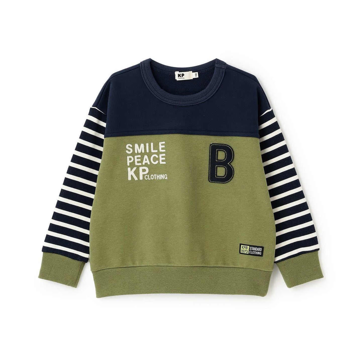 袖部條紋拼色衛衣