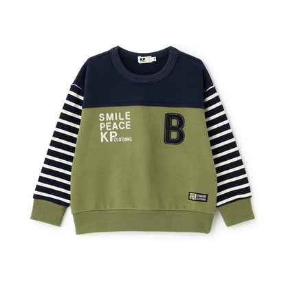 袖部條紋拼色衛衣