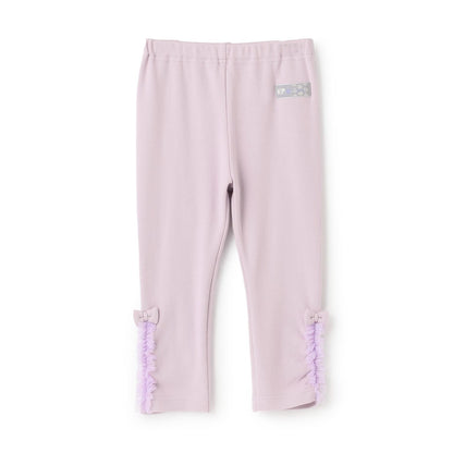 側邊荷葉邊光滑內加絨打底褲