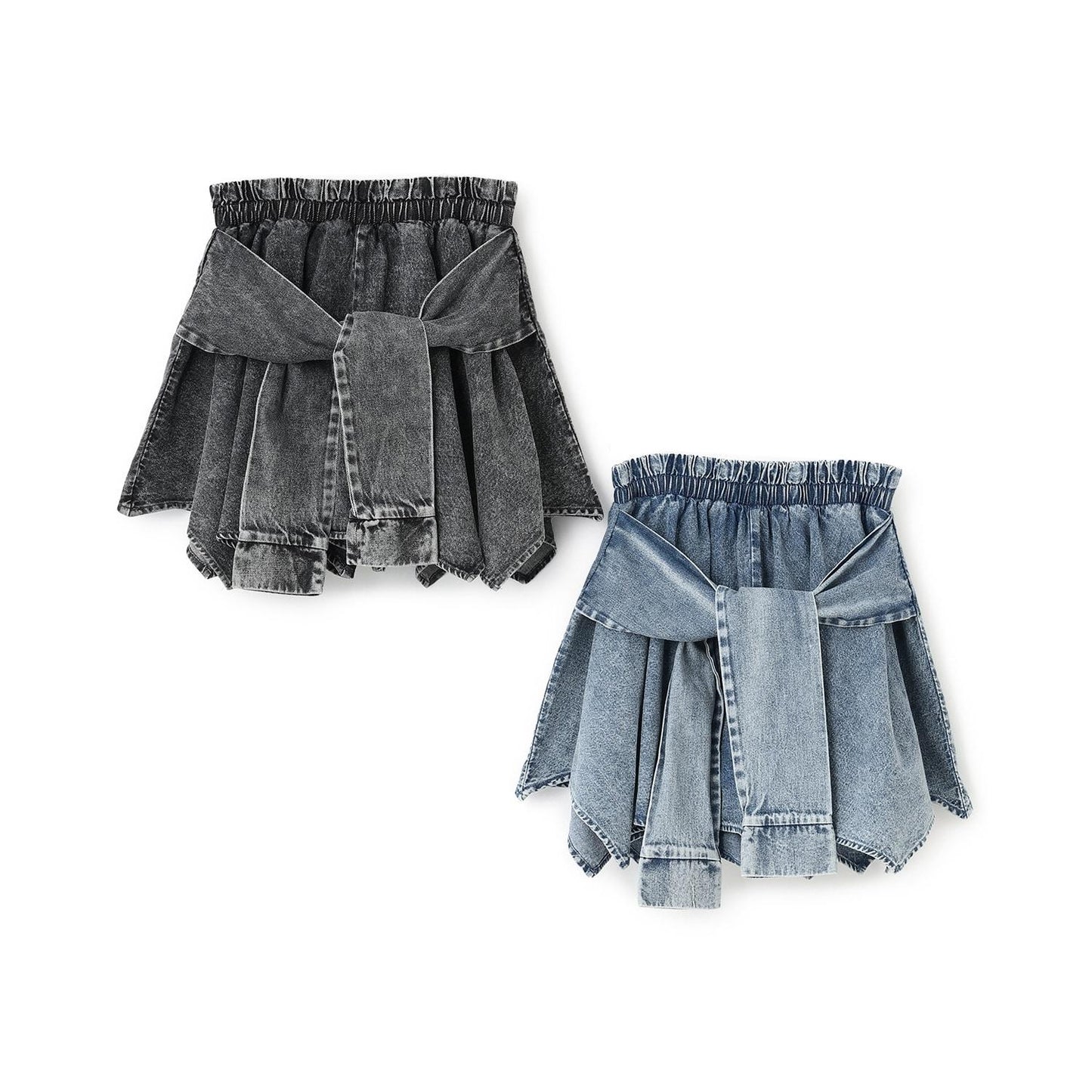 【LTXC】腰帶式牛仔裙褲