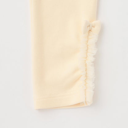 側邊荷葉邊光滑內加絨打底褲