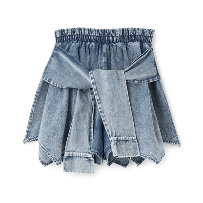 【LTXC】腰帶式牛仔裙褲