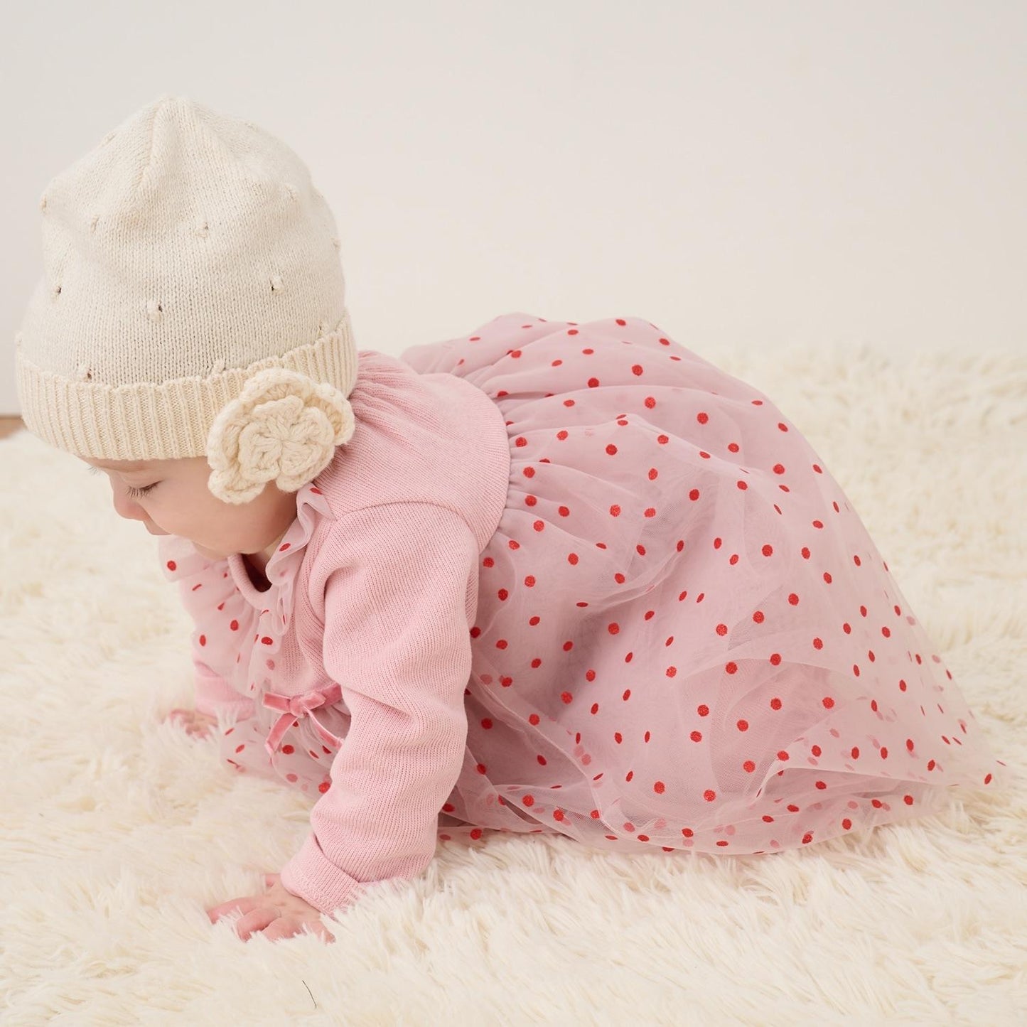 亮片波點嬰兒連體衣