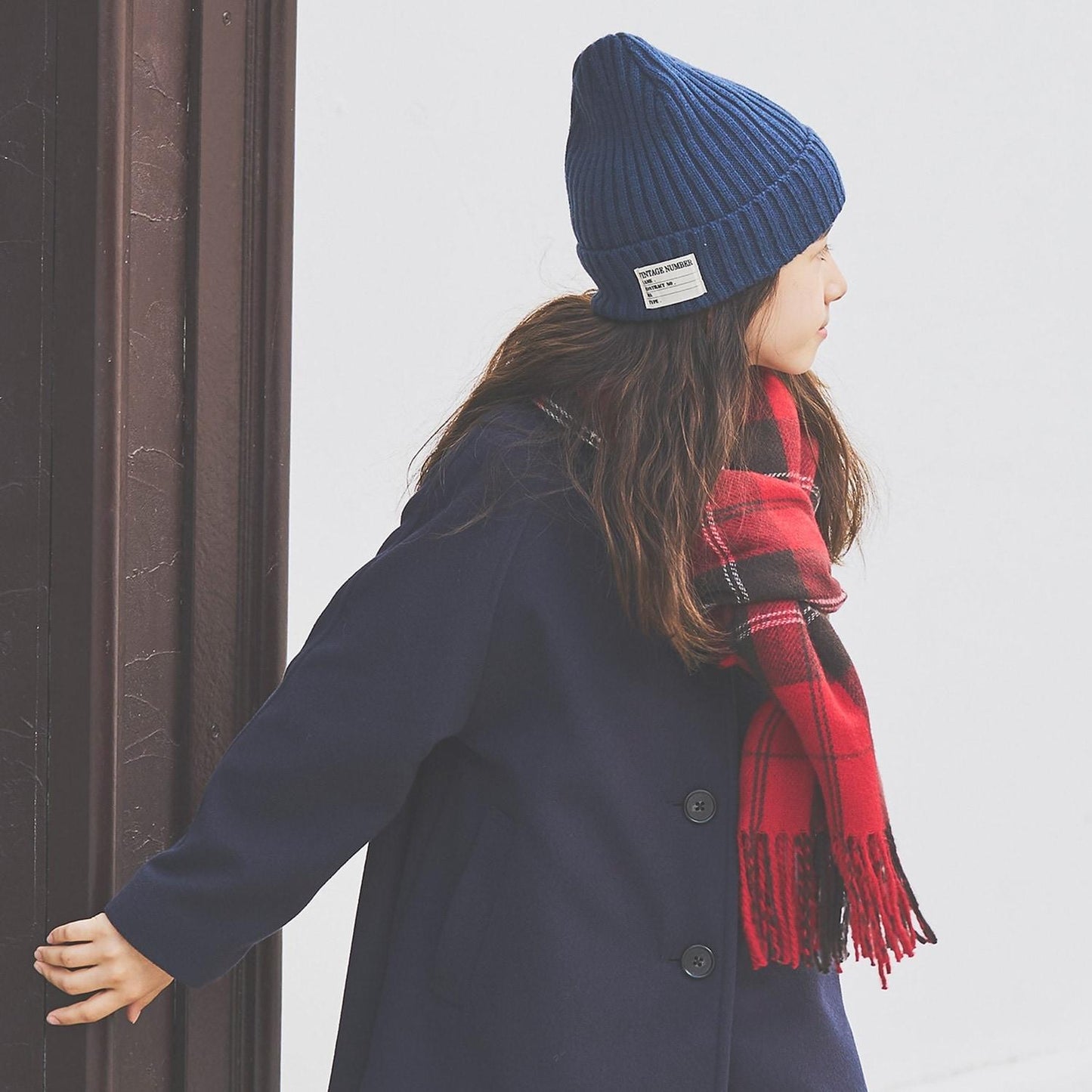 【防靜電】羊絨觸感格紋圍巾