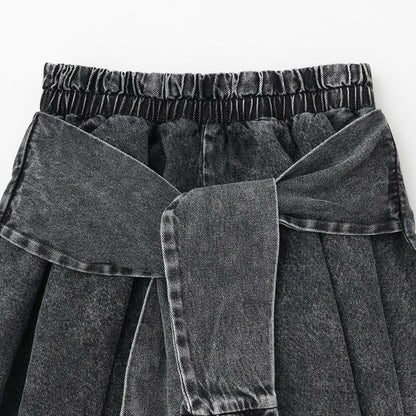 【LTXC】腰帶式牛仔裙褲