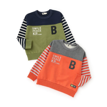 袖部條紋拼色衛衣