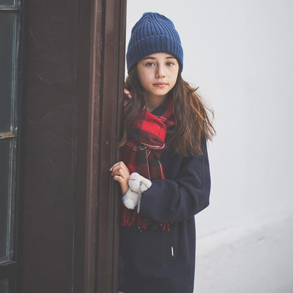 【防靜電】羊絨觸感格紋圍巾