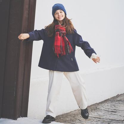 【防靜電】羊絨觸感格紋圍巾