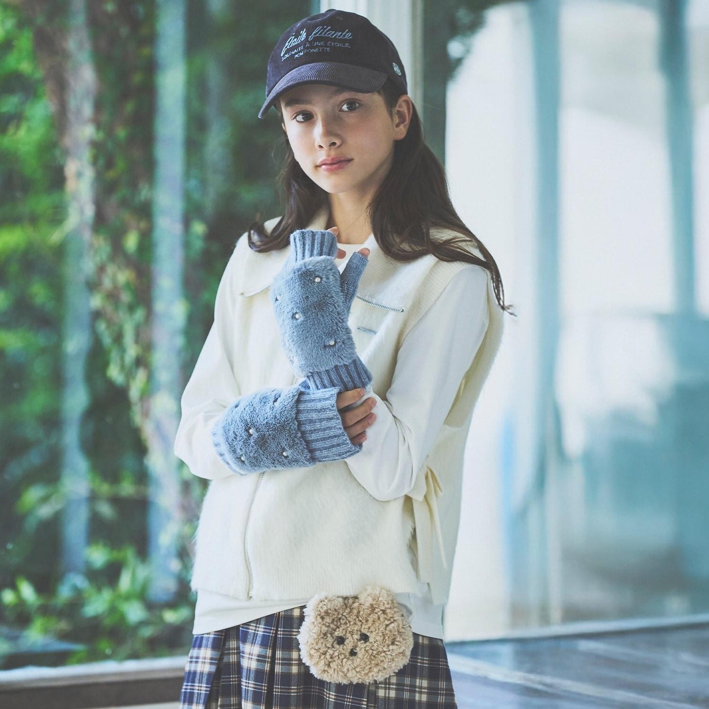 【130cm可選】拉鍊針織馬甲×長袖T恤套裝