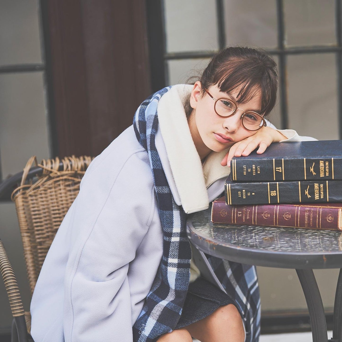 【防靜電】羊絨觸感格紋圍巾