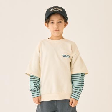 假兩件袖層疊設計衛衣