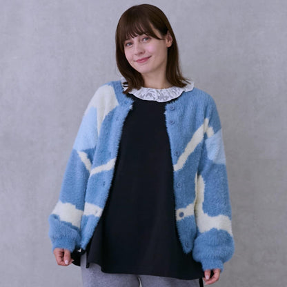 【リンク】長絨針織圖案開衫