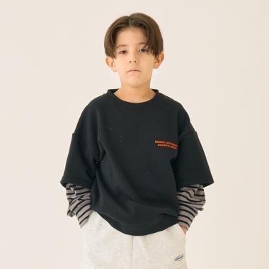 假兩件袖層疊設計衛衣