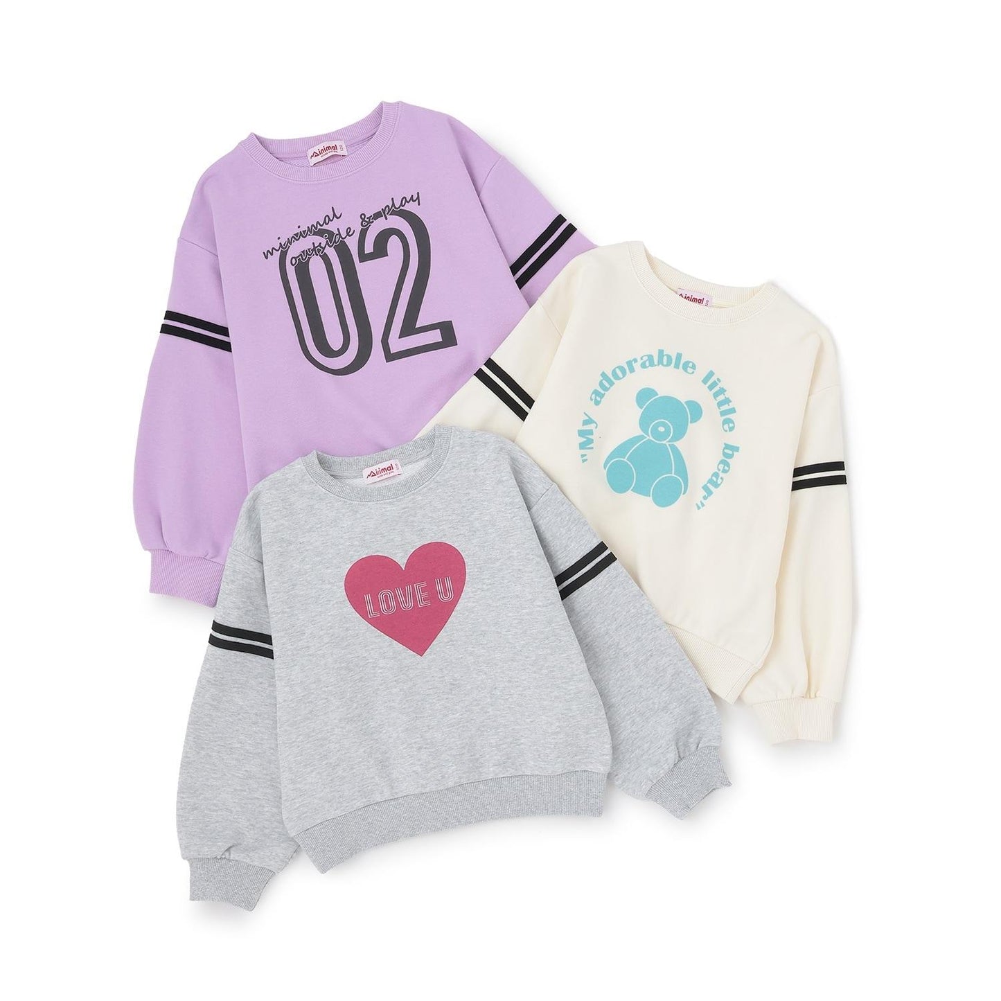 拼色植絨印花衛衣