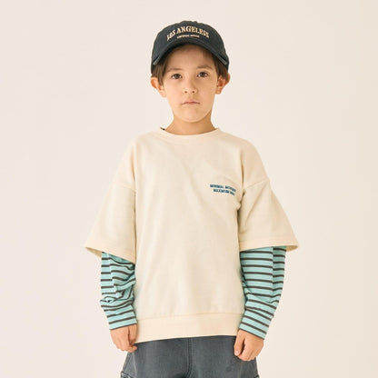 假兩件袖層疊設計衛衣