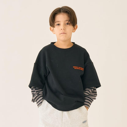 假兩件袖層疊設計衛衣