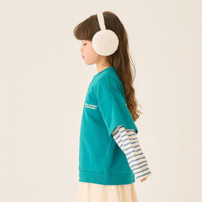 假兩件袖層疊設計衛衣