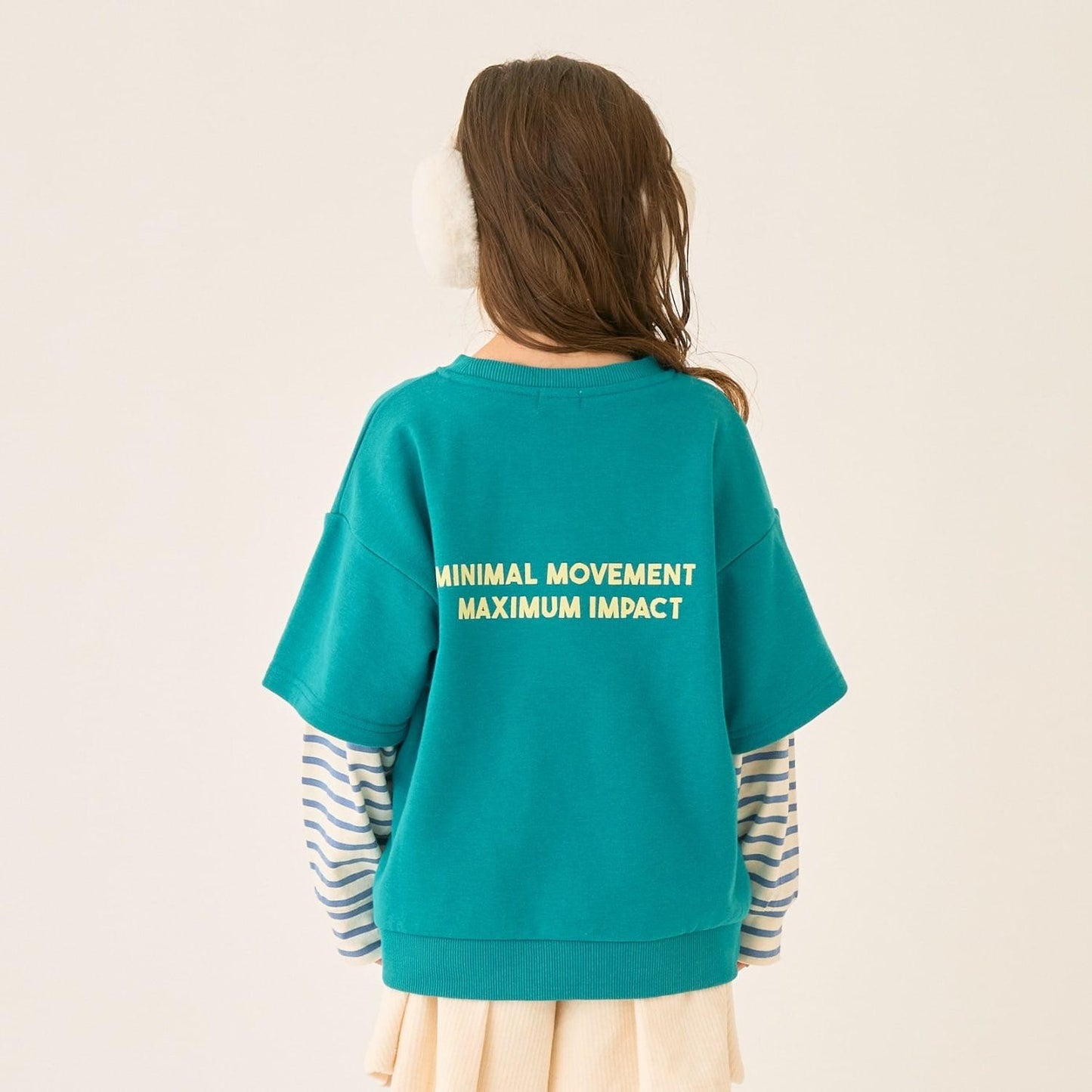 假兩件袖層疊設計衛衣