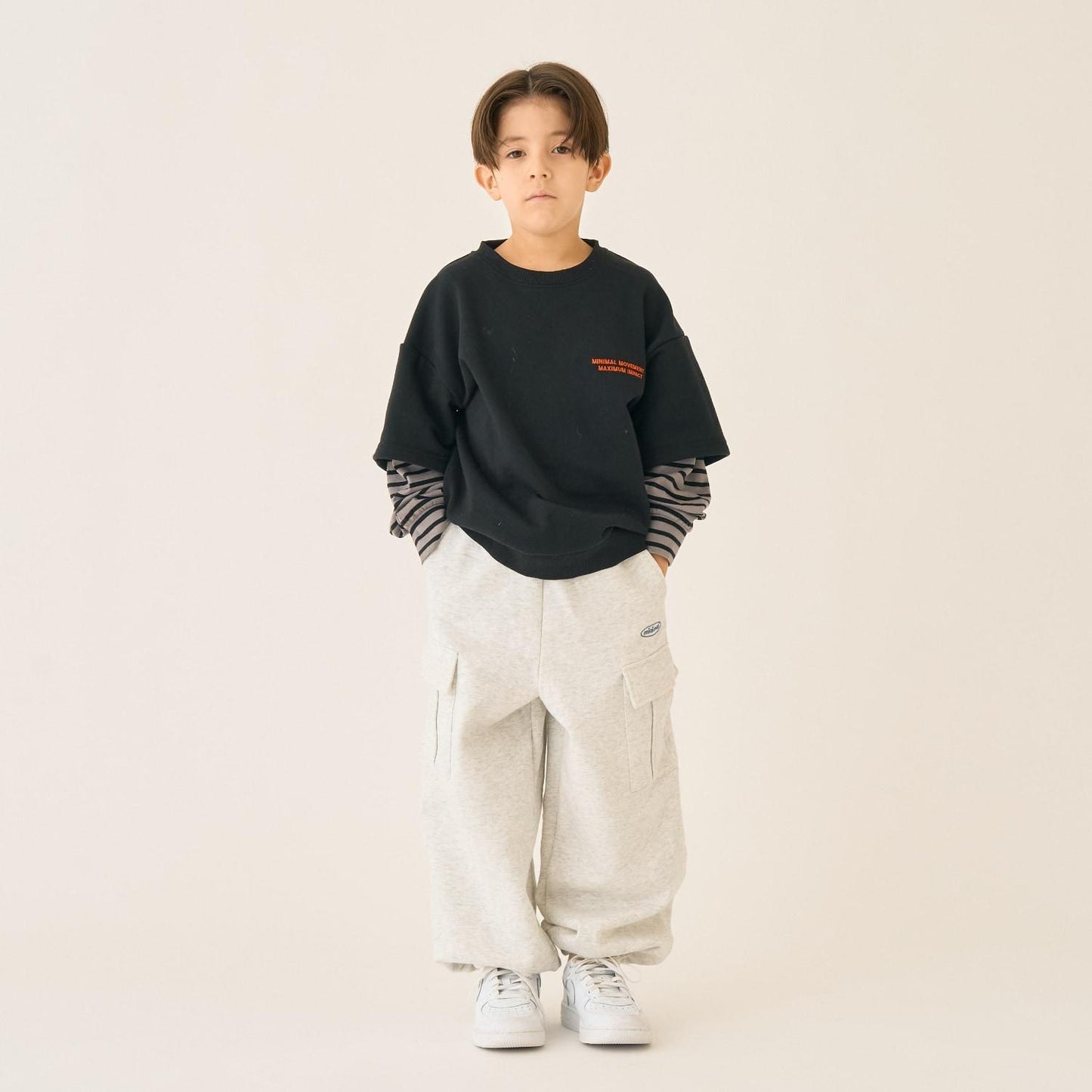 假兩件袖層疊設計衛衣