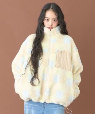 拼接羊羔絨夾克【韓國時尚】