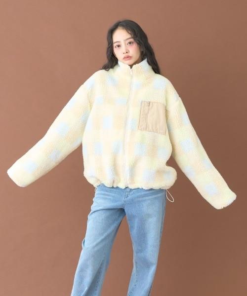 拼接羊羔絨夾克【韓國時尚】