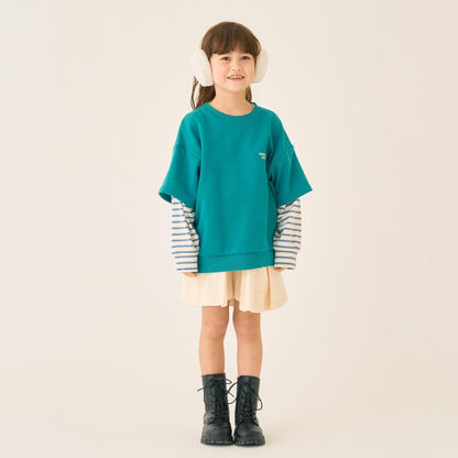 假兩件袖層疊設計衛衣