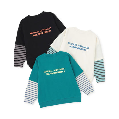 假兩件袖層疊設計衛衣