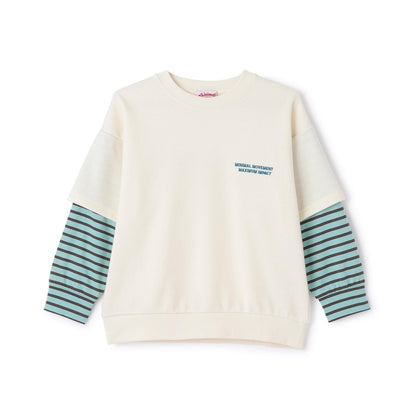 假兩件袖層疊設計衛衣