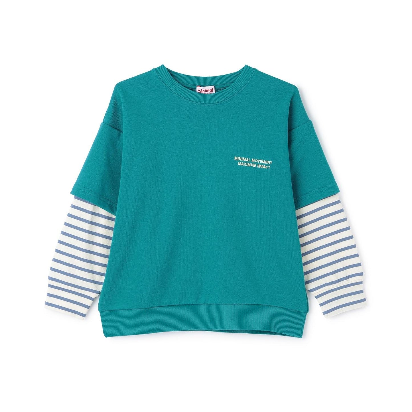 假兩件袖層疊設計衛衣