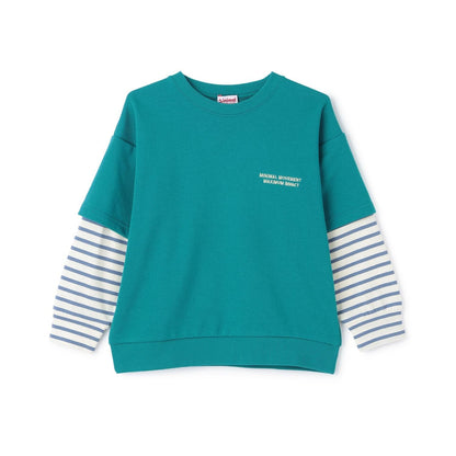 假兩件袖層疊設計衛衣