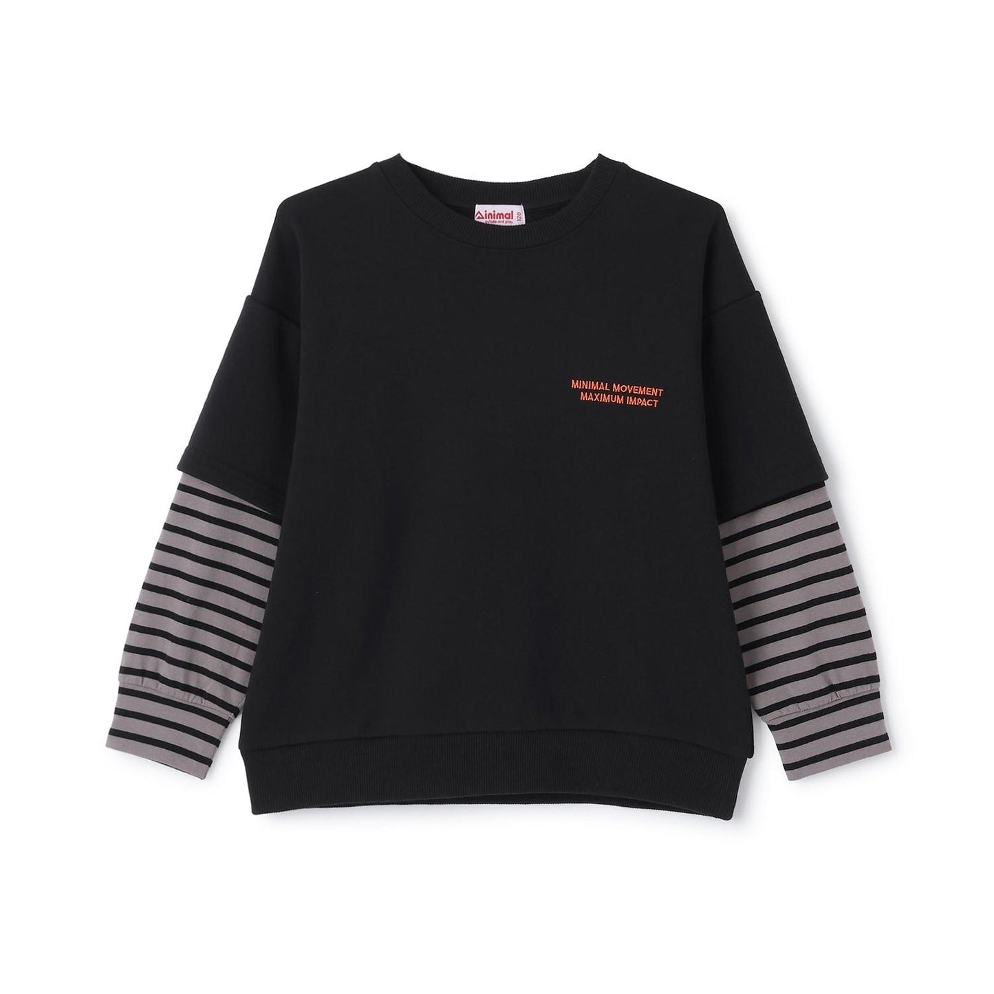 假兩件袖層疊設計衛衣