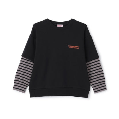 假兩件袖層疊設計衛衣