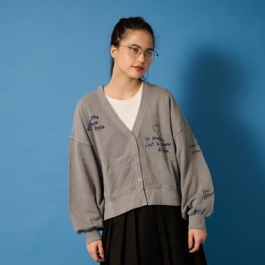 【AMI】塗鴉刺繡衛衣開衫