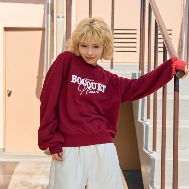 【秒可愛上衣】logo刺繡基礎款衛衣