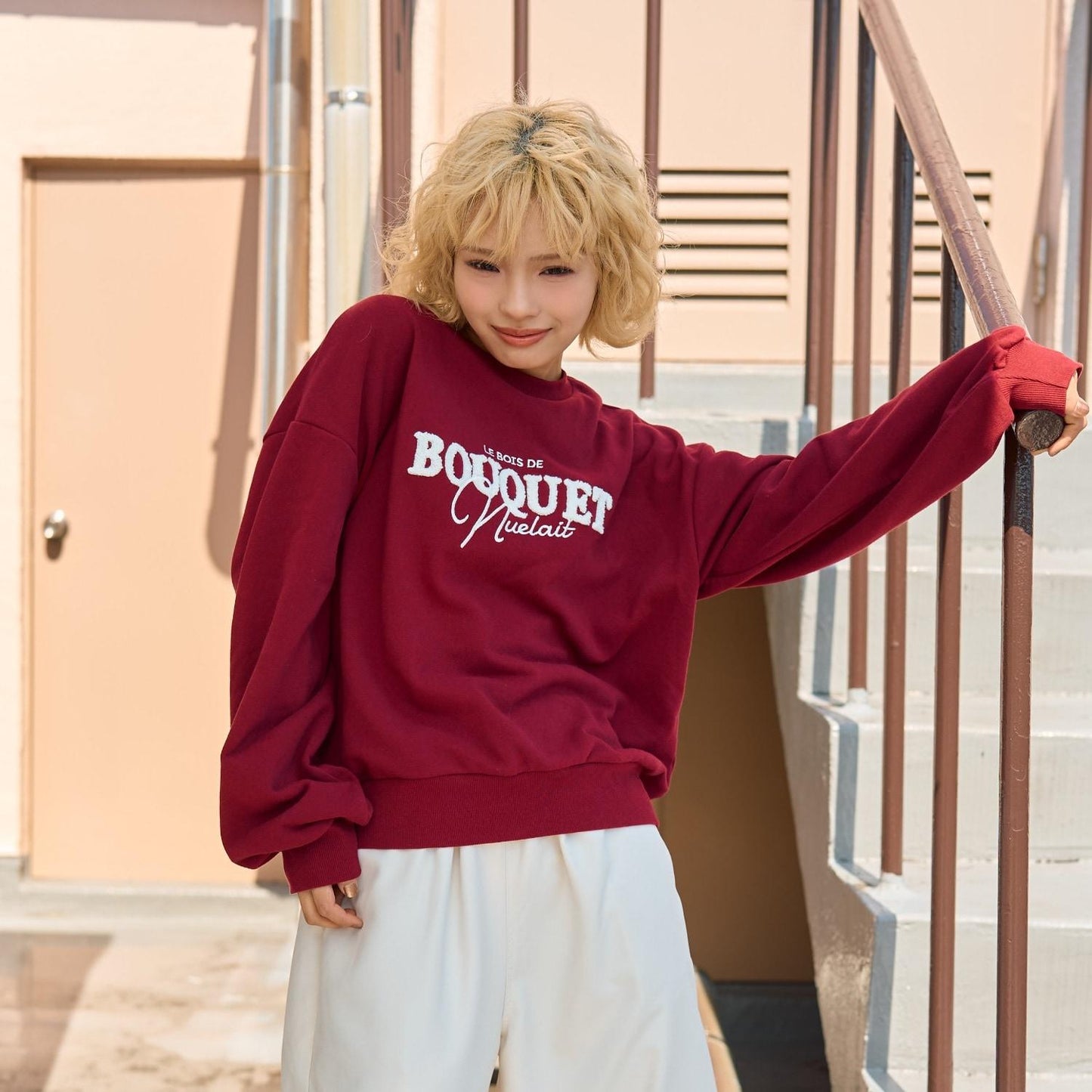 【秒可愛上衣】logo刺繡基礎款衛衣