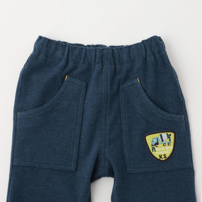 褲腳內側交通工具印花長款直筒褲