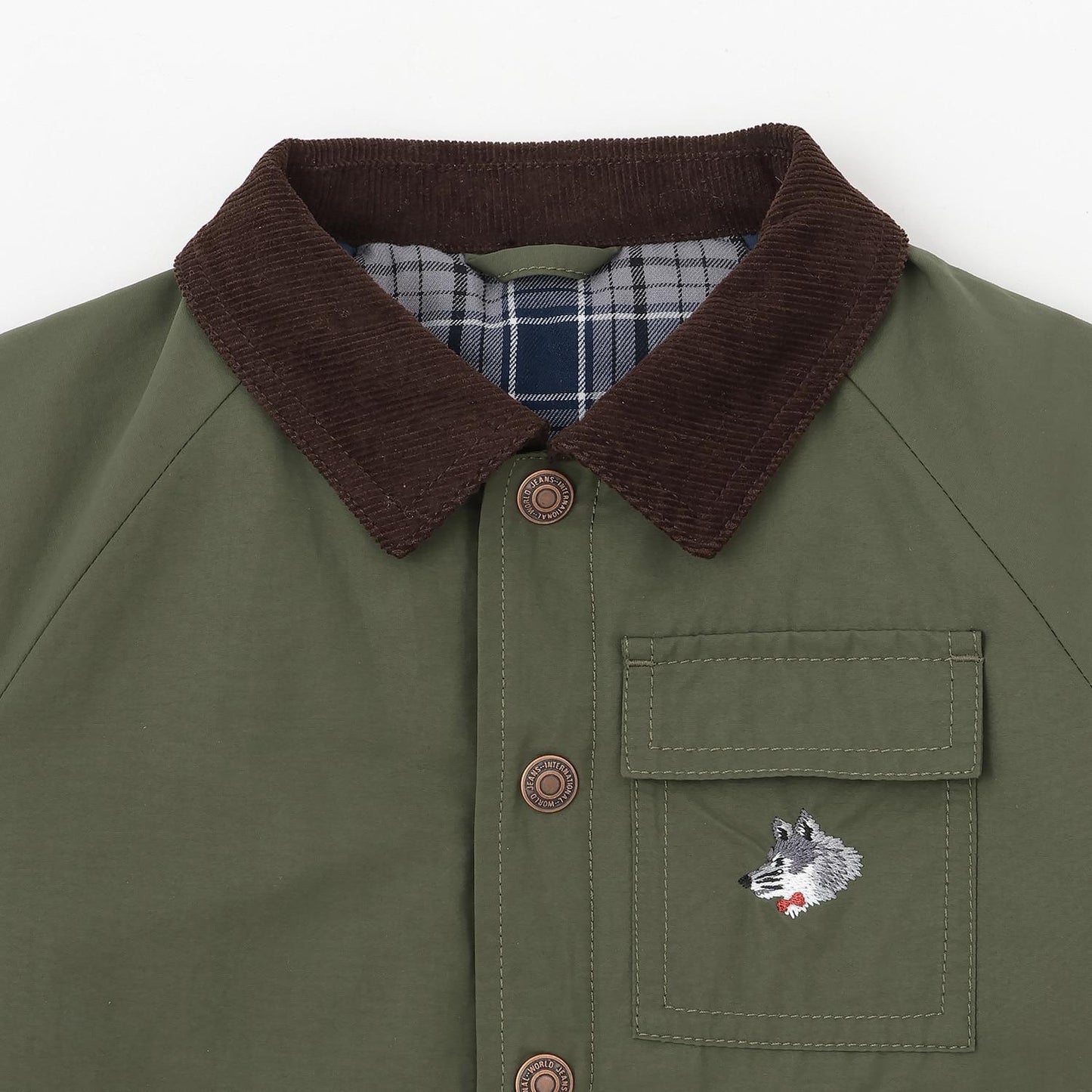 狼刺繡狩獵夾克